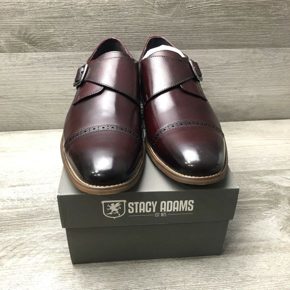 Stacy Adams Desmond Shoes Monk Strap Burgundy main image 6
